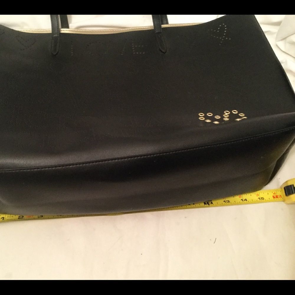 Victoria’s Secret LOVE Perforated Tote Black/Gold - Picture 11 of 11